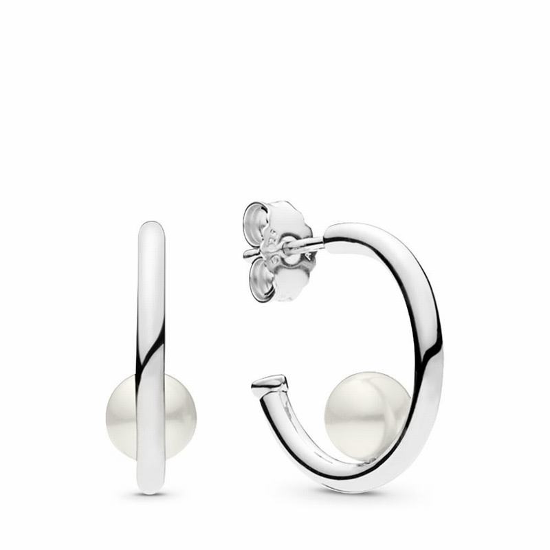 Pandora Contemporary Pearls Hoop Earrings Silver Egypt KL8624751